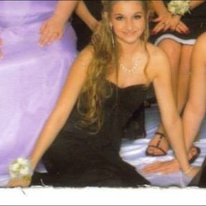 Black formal prom dress 2003 y2k